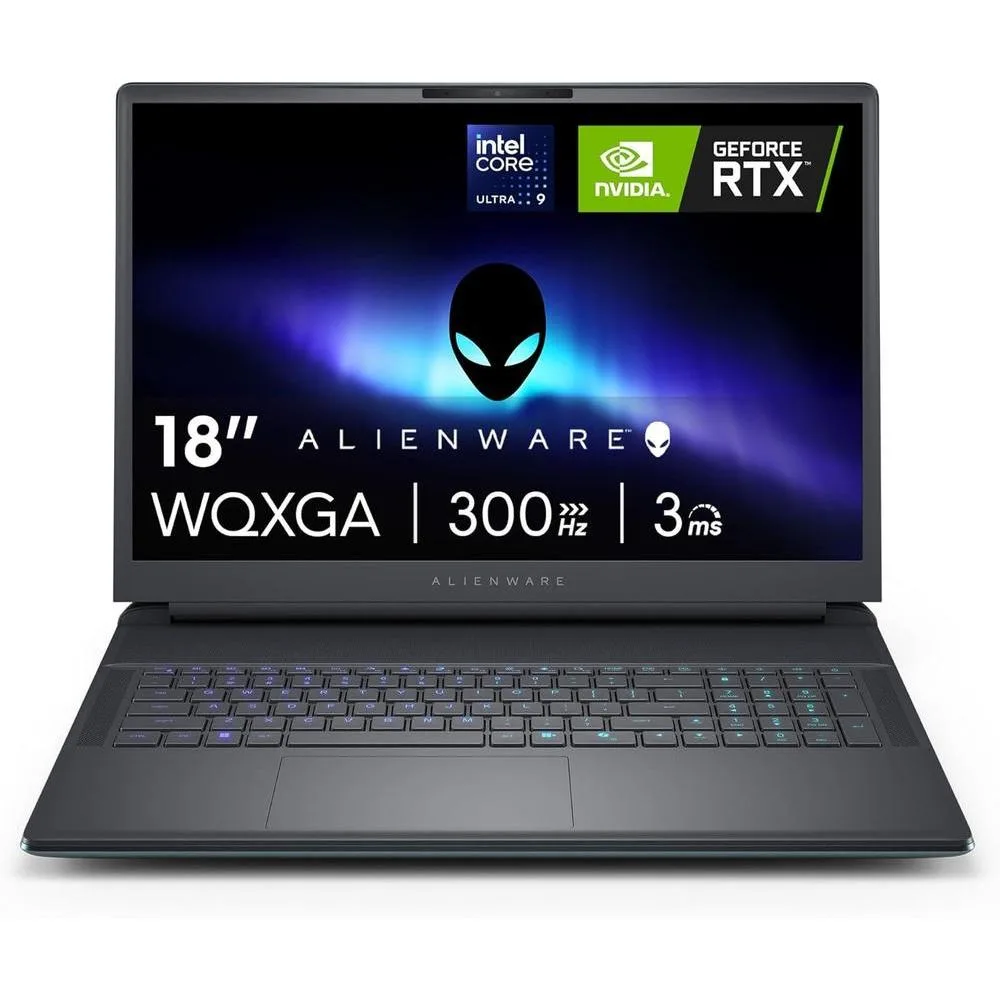 Alienware 18 Area-51 Gaming Laptop AA18250-18-inch QHD+ 300Hz 3ms Display, Intel Core Ultra 9-275HX, 32GB DDR5 RAM, 1TB SSD, NVIDIA GeForce RTX 5070, Windows 11 Home, Onsite Service - Liquid Teal