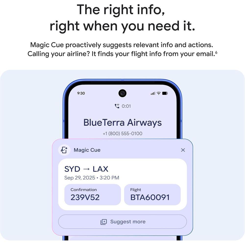 Google Pixel 10 Android 256GB Índigo, Cámara Triple, IA Gemini, Carga Rápida, Pantalla Actua