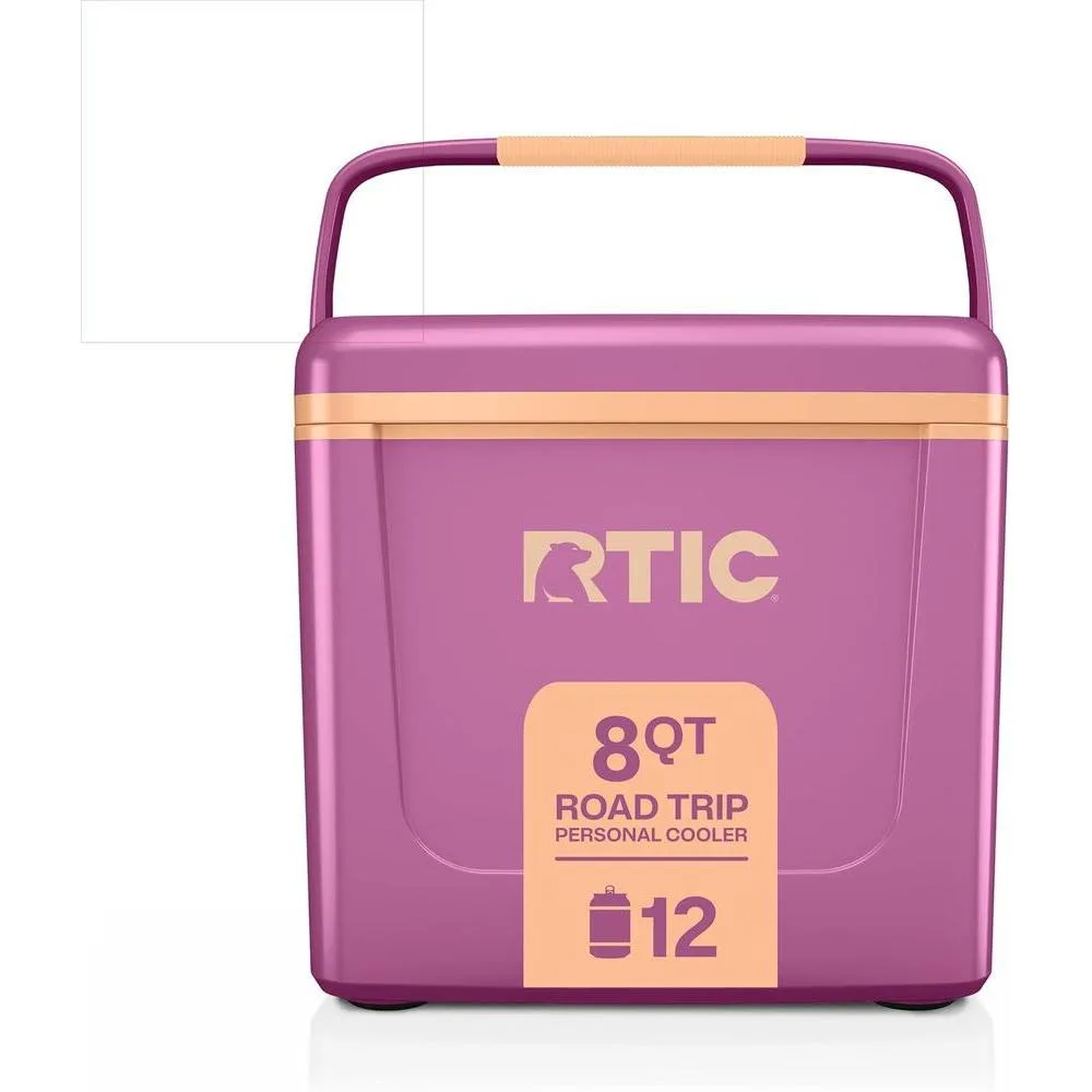 RTIC 8 QT Road Trip Personal Cooler, Small, Compact, Insulated, Portable Ice Chest Box for Food, Drink, Beverage, Beach, Camping, Picnic, Fishing, Boat, 12-Can Capacity