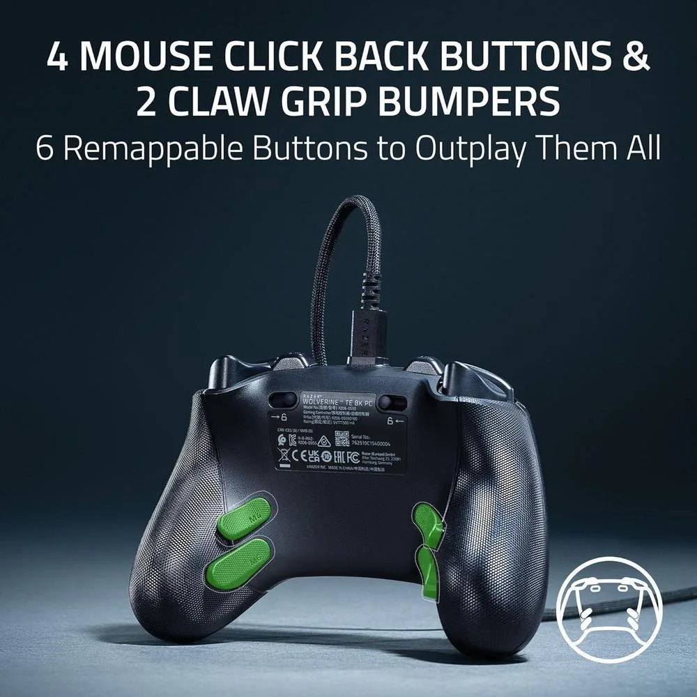 Razer Wolverine V3 Tournament Edition Gaming Controller con TMR Thumbsticks intercambiables y diseño ergonómico de 6 botones