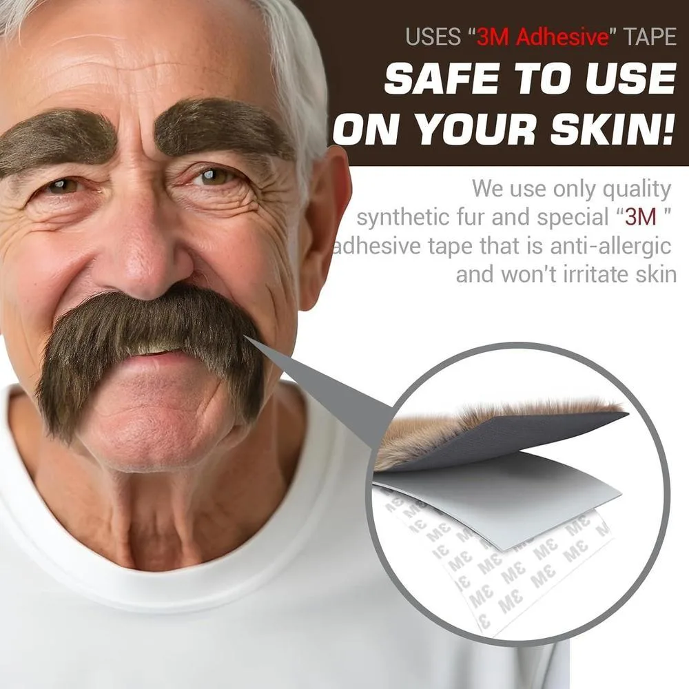 HOMELEX Set de Bigote y Cejas Falsas Autoadhesivas para Halloween y Fiestas