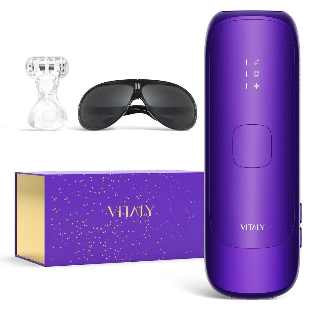 IPL Laser Hair Removal Device For Women: Permanent Hair Removal With Ice-Cooling Care Function, to 999,999 Flashes Nearly Painless & Long-Lasting Results For Fast Full Body, Holiday Gifts Purple