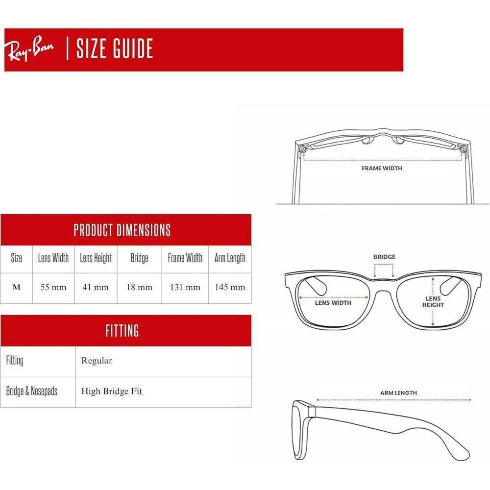 Ray-Ban RB2132 WAYFARER Lentes de sol para hombres y mujeres con kit de gafas de diseñador iWear