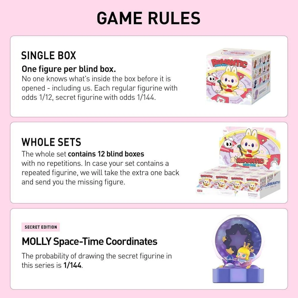 POP MART Caja romántica para anillos serie 4, escena de figuras ciegas, juguetes coleccionables, decoración, regalos para todos