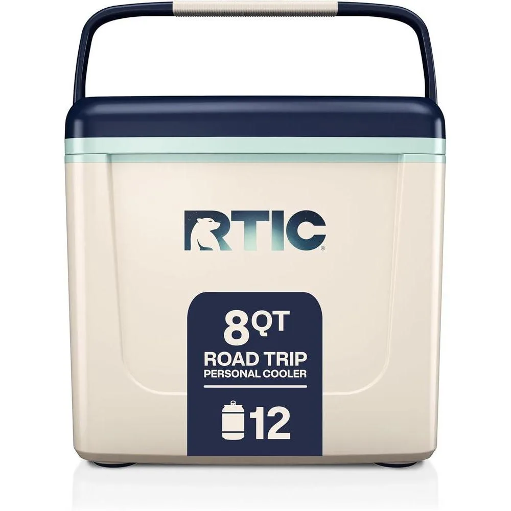 RTIC 8 QT Road Trip Personal Cooler, Small, Compact, Insulated, Portable Ice Chest Box for Food, Drink, Beverage, Beach, Camping, Picnic, Fishing, Boat, 12-Can Capacity