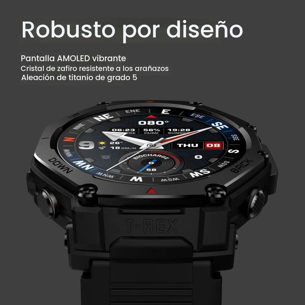 Amazfit T-Rex 3 Pro - Reloj inteligente ultra resistente con pantalla de zafiro, GPS preciso y batería de 25 días