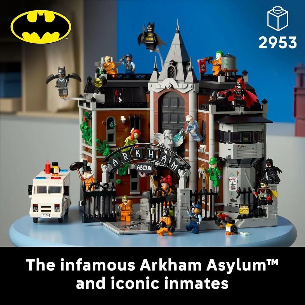 Set LEGO DC Batman Arkham Asylum para adultos, decoración de hogar u oficina, ideal para fans de cómics y películas, 76300