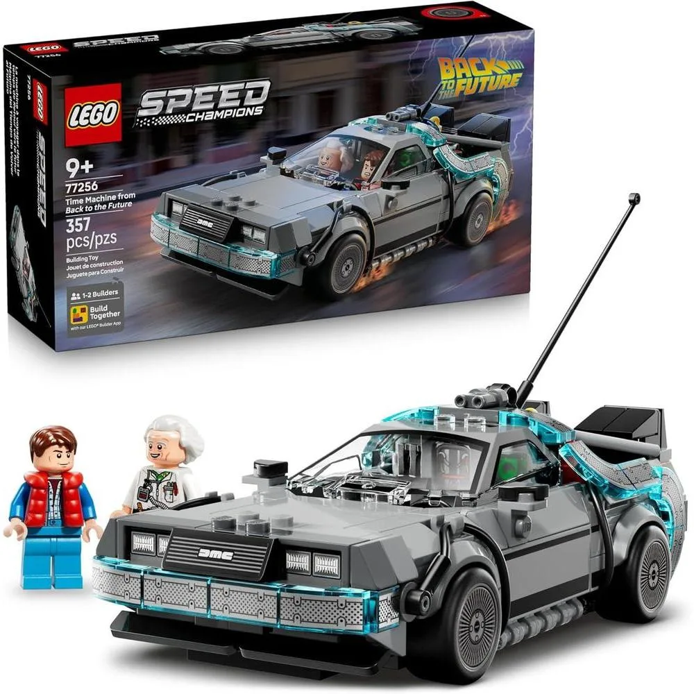 LEGO Speed Champions Time Machine from Back to The Future Building Toy for Kids - Pretend Play & Display Car Toy W/2 Build Modes for Boys & Girls, Ages 9+ - Gift Ideas for Birthdays & Fans - 77256