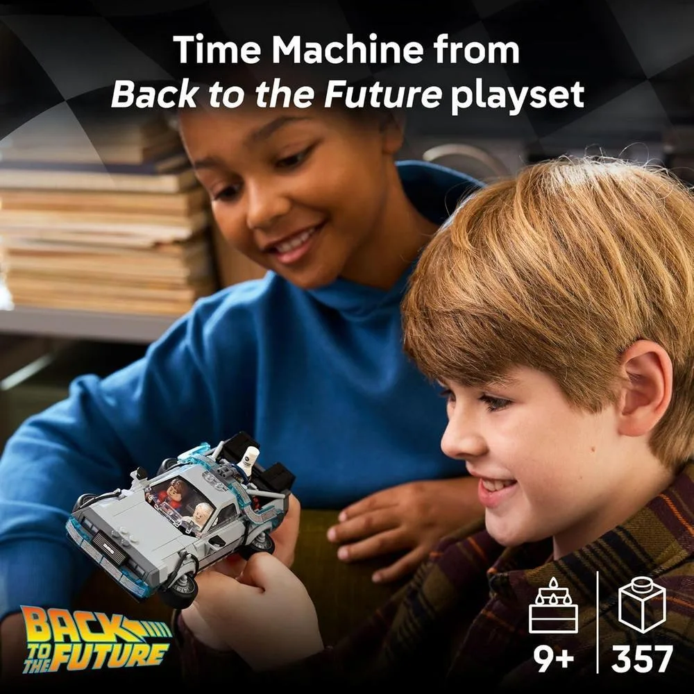 LEGO Speed Champions Time Machine de Regreso al Futuro, juguete de construcción con 2 modos de construcción y minifiguras