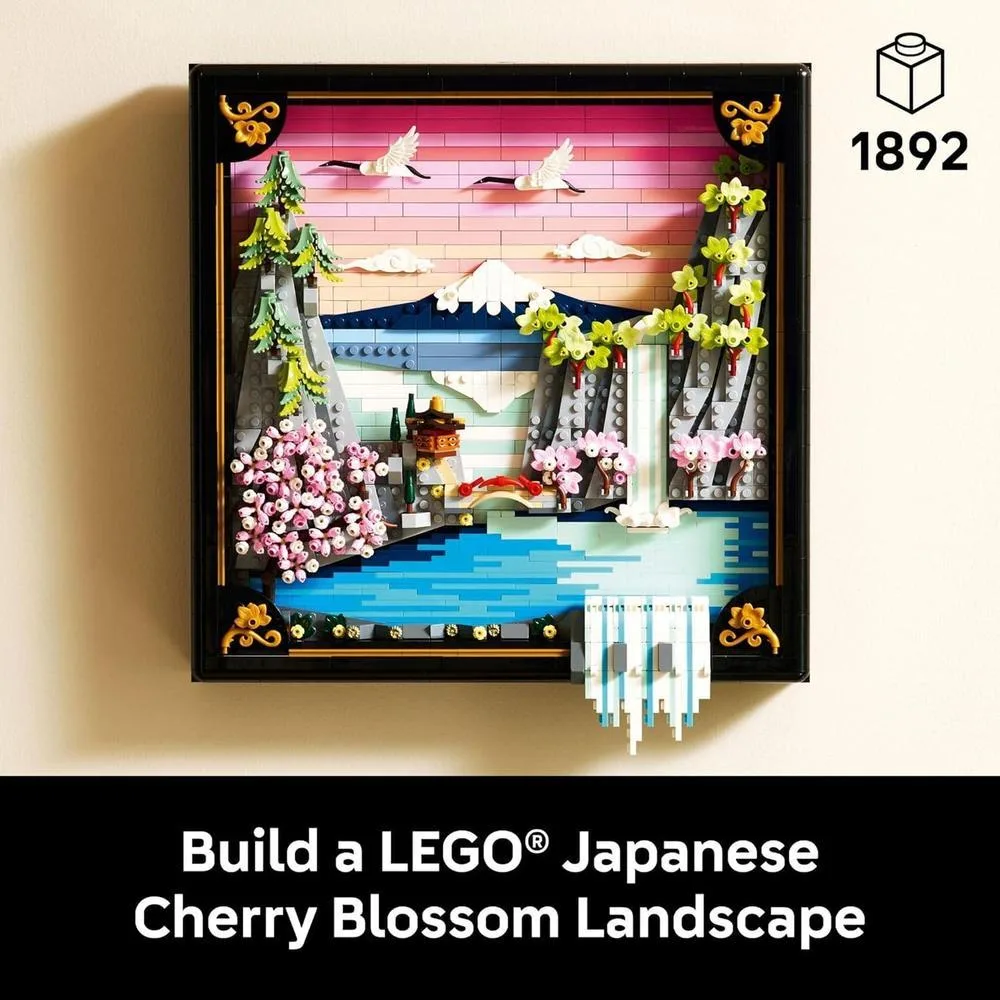 LEGO Art Paisaje Japonés de Cerezos en Flor para Adultos - Decoración para Pared de Pie o Colgada - Modelo 31218