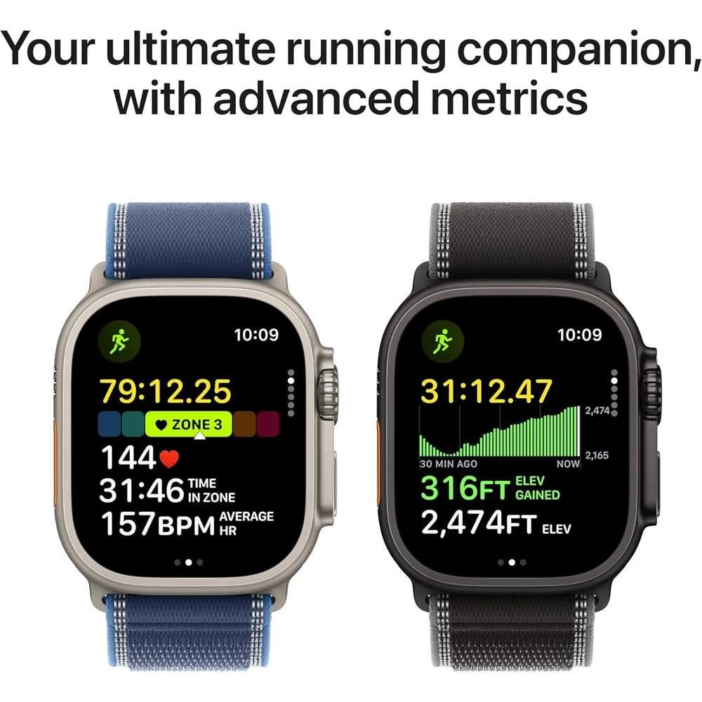 Apple Watch Ultra 3 GPS + Cellular, reloj inteligente multideporte con caja de titanio resistente y banda azul océano
