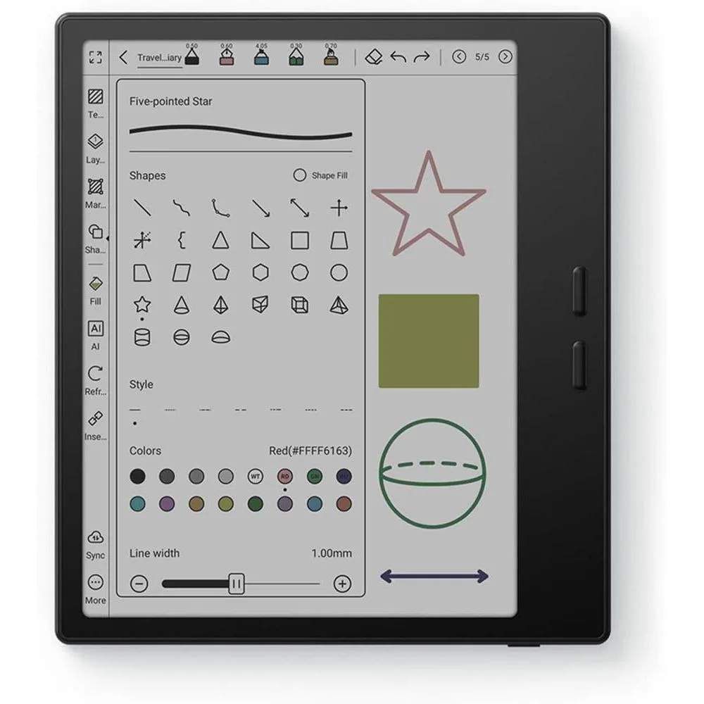 BOOX Tablet Go Color 7 Gen II paquete funda magnética y pincel de pintura, ideal protección y creatividad