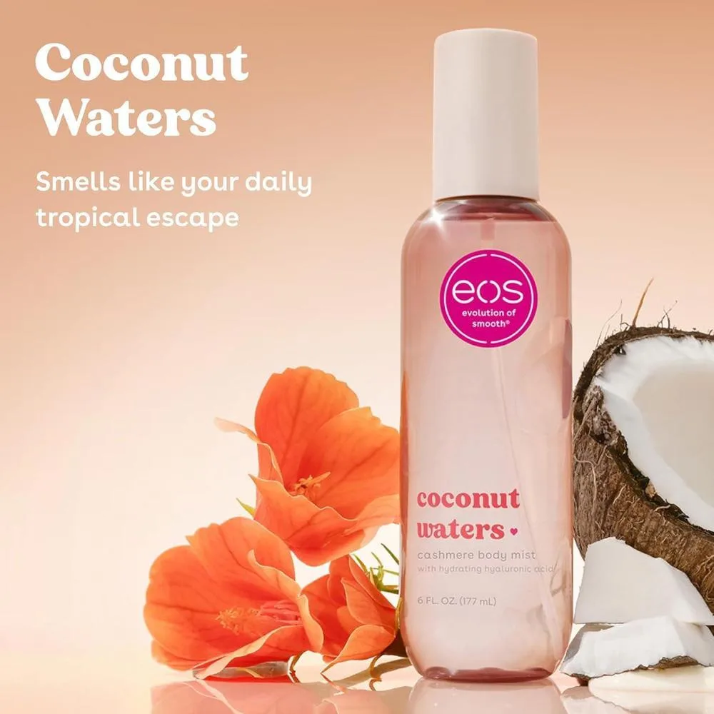 Spray corporal y capilar de coco, hidratante, vegano, con ácido hialurónico y glicerina. Libre de crueldad y fragancia de larga duración