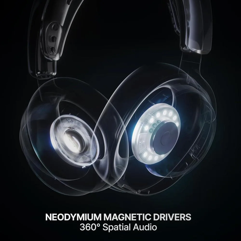 SteelSeries Arctis Nova 7X auriculares gaming inalámbricos con control app, 50 HR, drivers neodimio, mix 2.4GHz/Bluetooth, multi-plataforma, negro