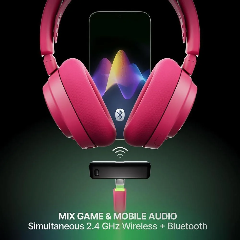 Auriculares Inalámbricos Gaming SteelSeries Arctis Nova 7X Gen 2, Control de Audio en Tiempo Real, Batería 50+ Hrs, Magenta