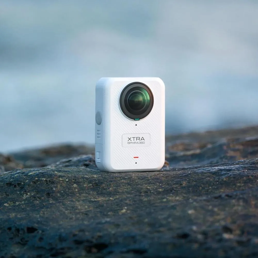 Xtra Sphra360 - Cámara de Acción 360 con Vídeo 8K, Sensor 1 Pulgada, 100MP, Almacenamiento 105GB, Impermeable, Bullet Time