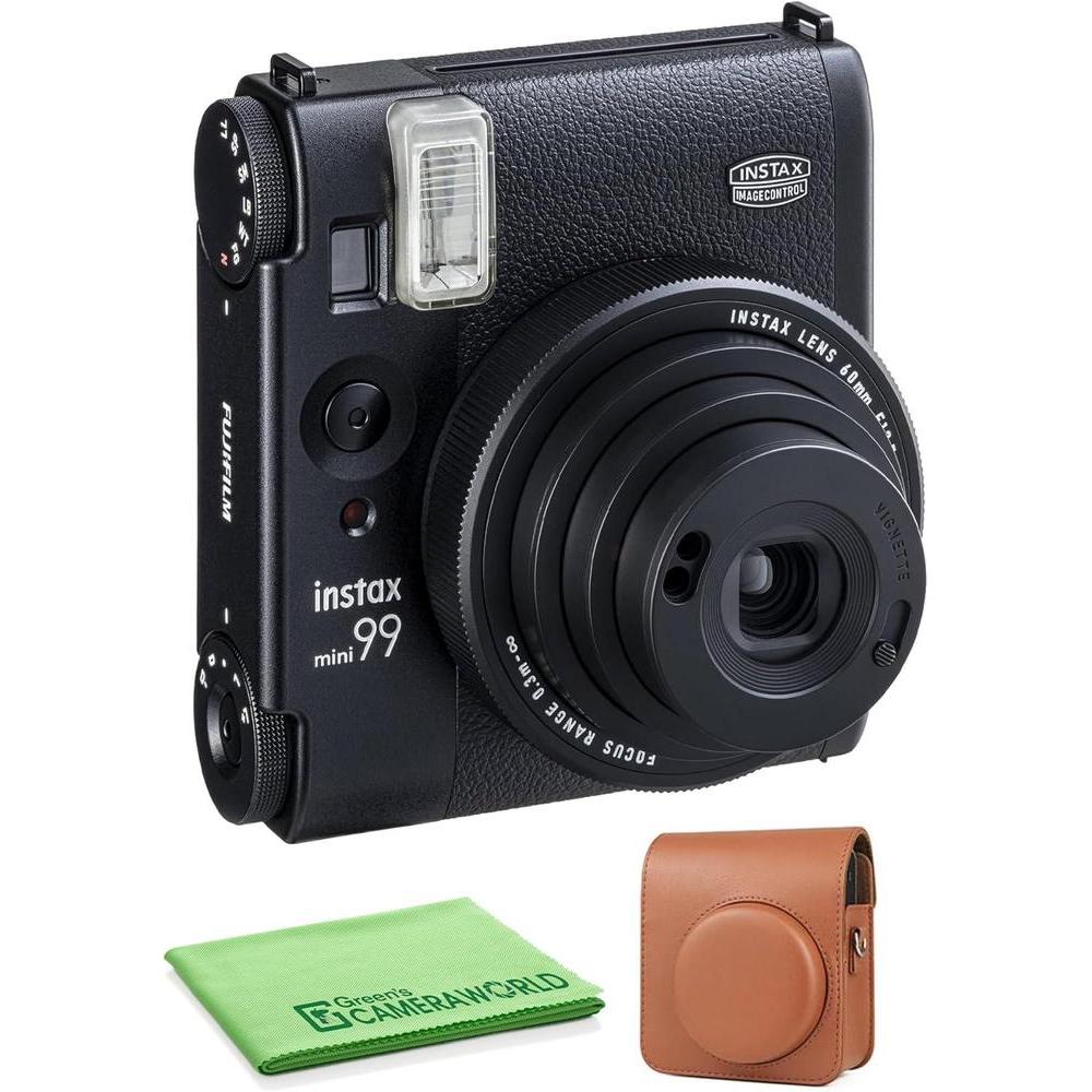 Fujifilm Instax Mini 99 Instant Camera Bundle with Carrying Case - Brown + More