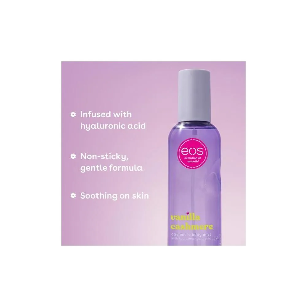 eos Essentials Bundle - Gel de baño, niebla corporal y loción con aroma a Vanilla Cashmere para cuidado personal