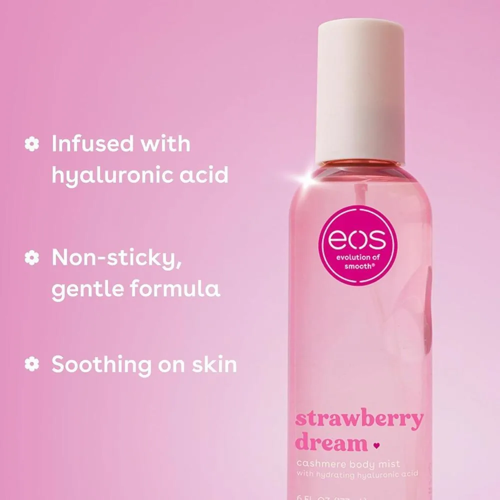 eos Essentials Bundle - Gel de baño, niebla corporal y loción corporal aroma Strawberry Dream