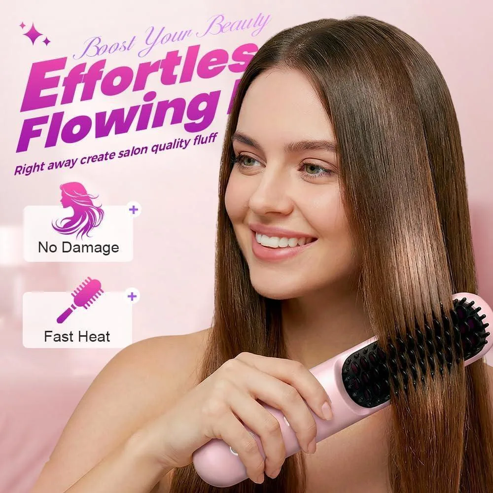 Go Brush - Pro inalámbrico con calor rápido, 3 ajustes de temperatura, cuidado iónico y cerámico, USB-C recargable