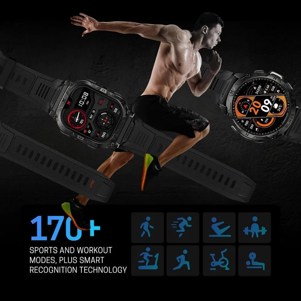 Smartwatch Carbinox Blaze Con Gps Resistente Ip69k Y Gorilla Glass 170+ Deportes Llamadas Bluetooth Compatible Android/Ios