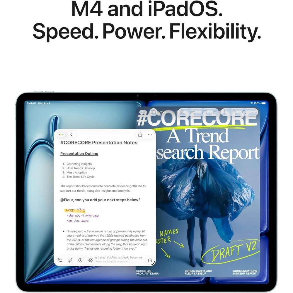 Apple iPad Air: pantalla Liquid Retina, 1TB, cámara 12 MP, Wi-Fi 7, Touch ID, batería para todo el día, color azul