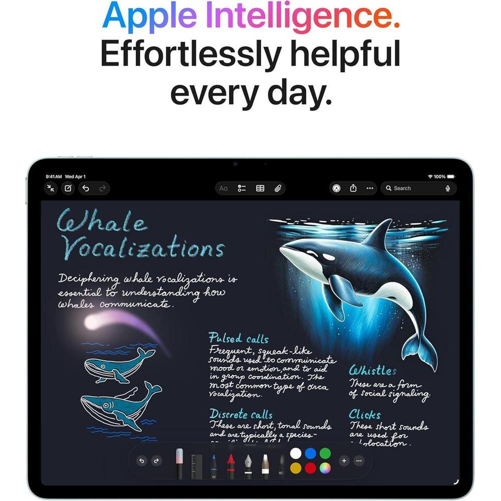 Apple iPad Air: Pantalla Retina Líquida, 1 TB, Cámara 12 MP, Wi-Fi 7, Touch ID, Batería Todo el Día, Gris Espacial