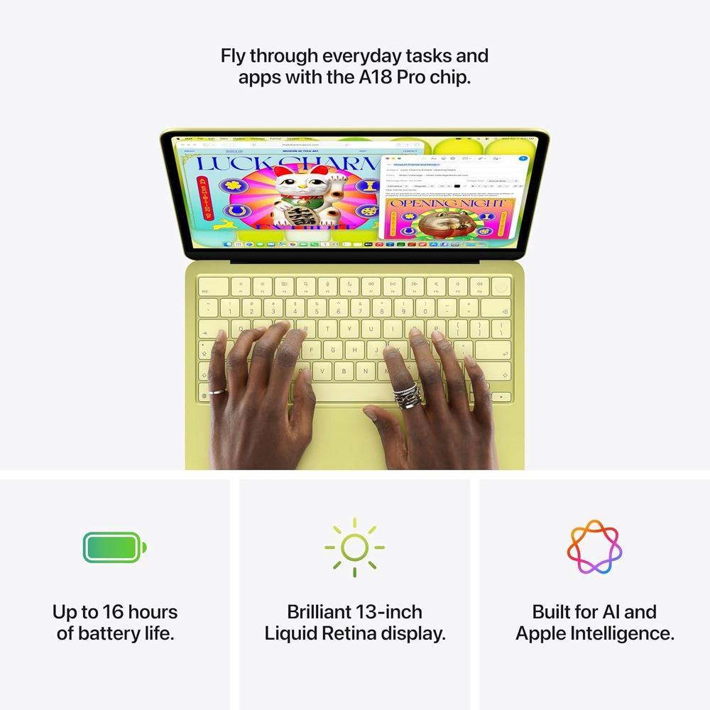 Apple MacBook Neo 2026, A18 Pro, 13" Liquid Retina, 8GB RAM, 512GB SSD, Citrus