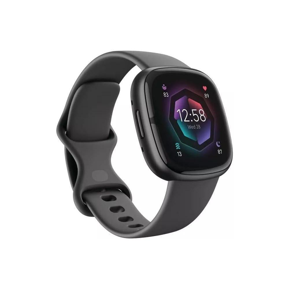 Fitbit Sense 2 Advanced Health and Fitness Smartwatch with Tools to Manage Stress and Sleep, ECG App, SpO2, 24/7 Heart Rate and GPS, Shadow Grey/Graphite, One Size (S & L Bands Included)