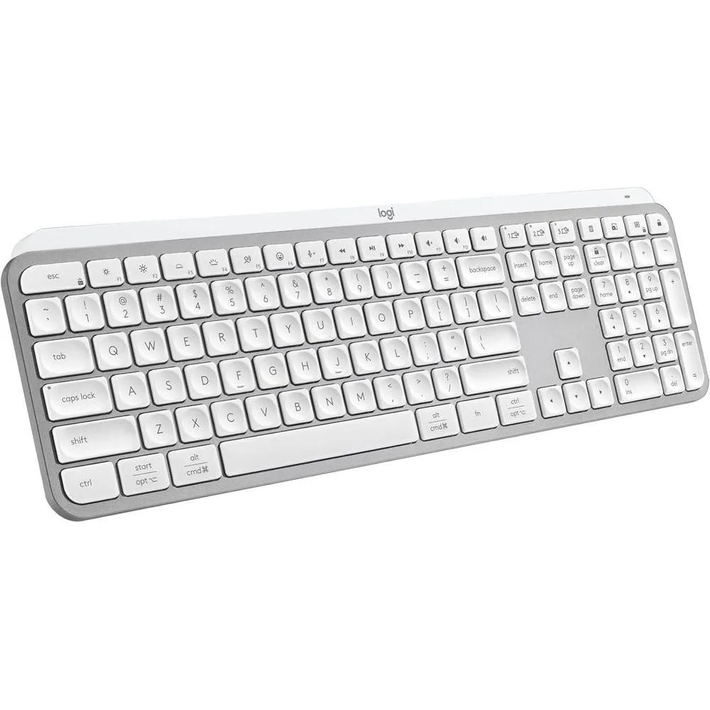 Logitech MX Keys S Wireless Keyboard, Low Profile, Fluid Precise Quiet Typing, Programmable Keys, Backlighting, Bluetooth, USB C Rechargeable, for Windows PC, Linux, Chrome, Mac - Pale Grey