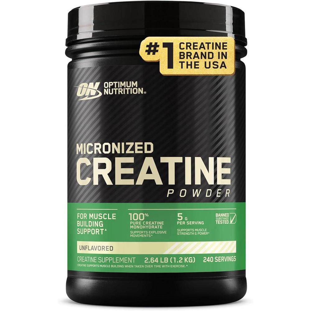 Optimum Nutrition Micronized Creatine Monohydrate Powder, Unflavored, 240 Servings, 1200 Grams (Packaging May Vary)