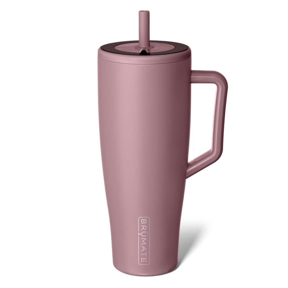 BrüMate Era 40 oz Tumbler with Handle and Straw | 100% Leakproof Insulated Tumbler with Lid and Straw | Made of Stainless Steel | Cup Holder Friendly Base | 40oz (Rose Taupe) - detalle tiene rasguño