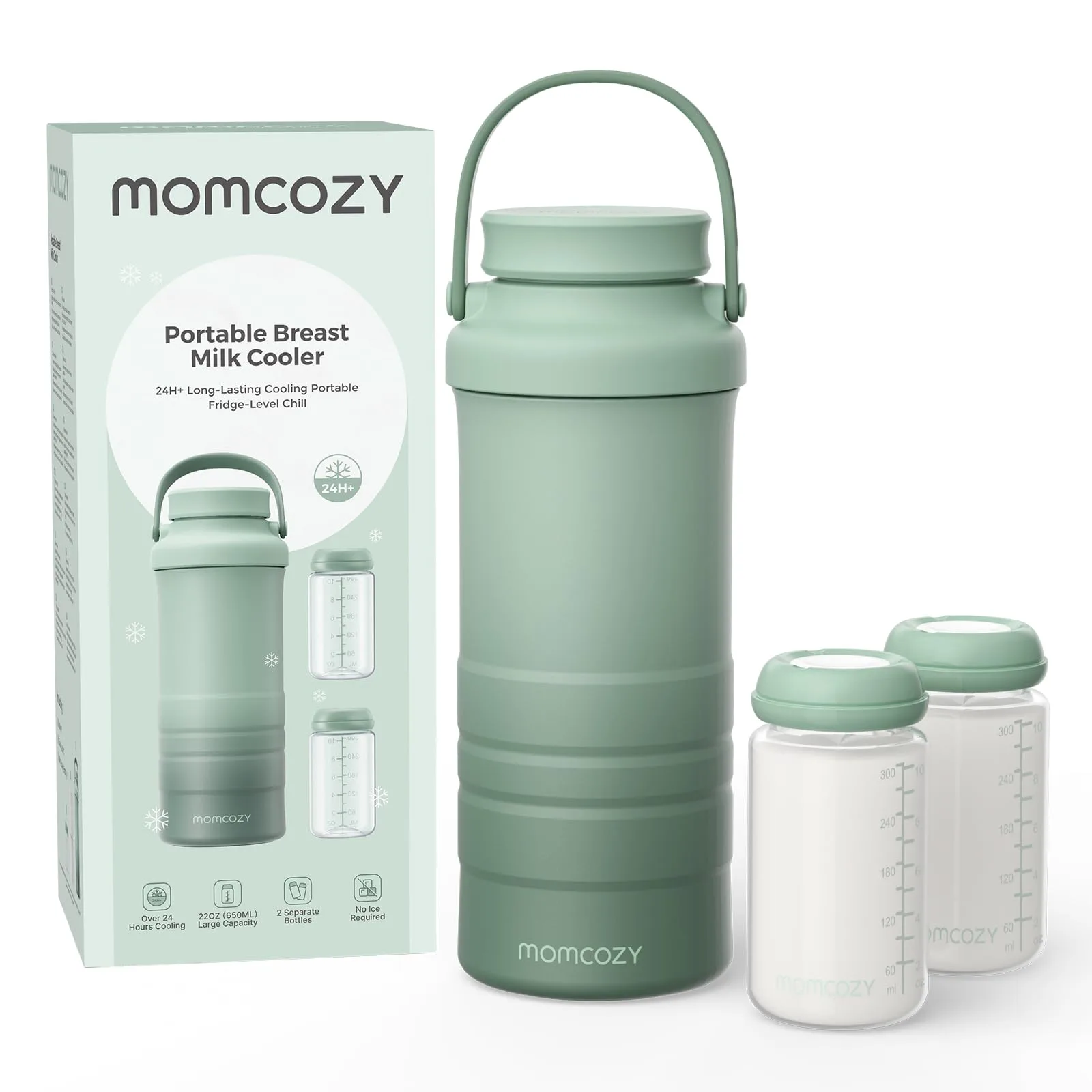 Contenedor portátil para leche materna Momcozy 22oz con enfriamiento 24 horas