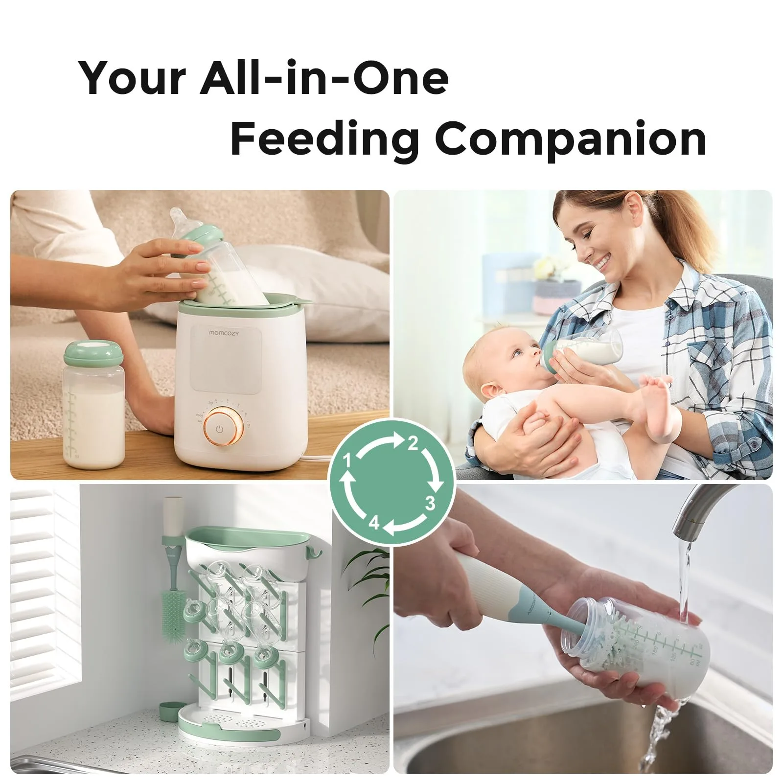 Momcozy Natural Baby Bottles, Wide-Neck, BPA Free Breast Milk Container