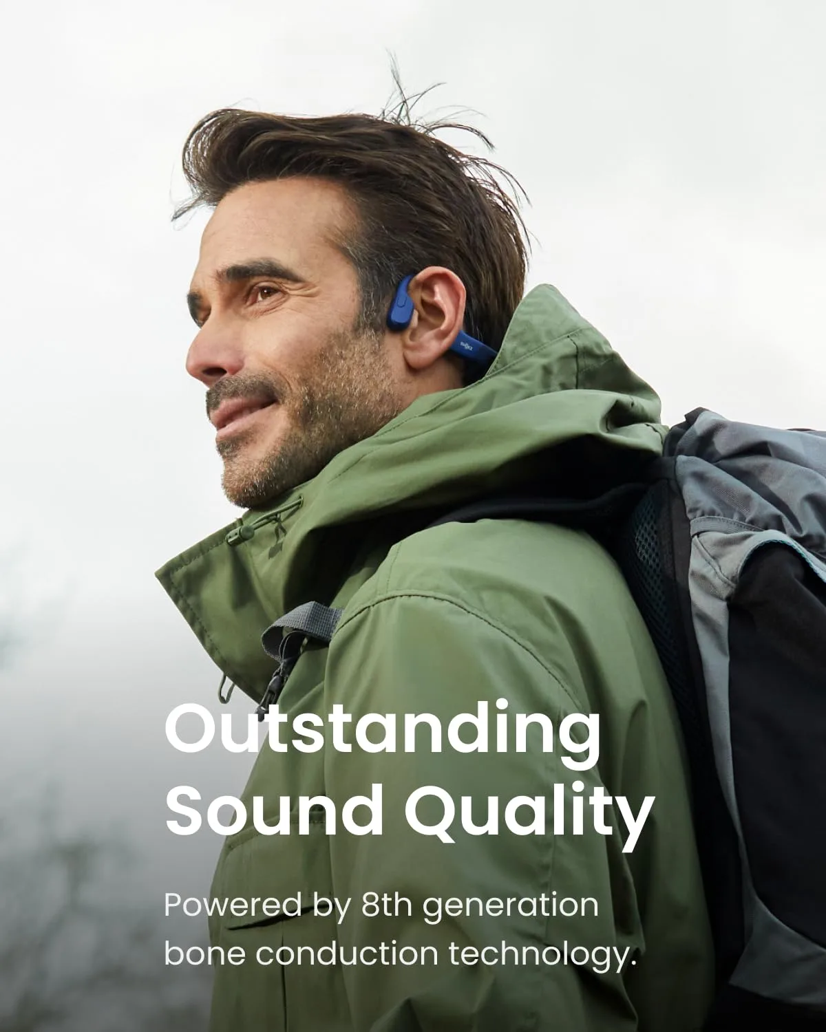 SHOKZ OpenRun Mini (AfterShokz Aeropex Mini) -Bone Conduction Open-Ear Bluetooth Sport Headphones - Waterproof Wireless Earphones for Workouts and Running - Built-in Mic, with Headband