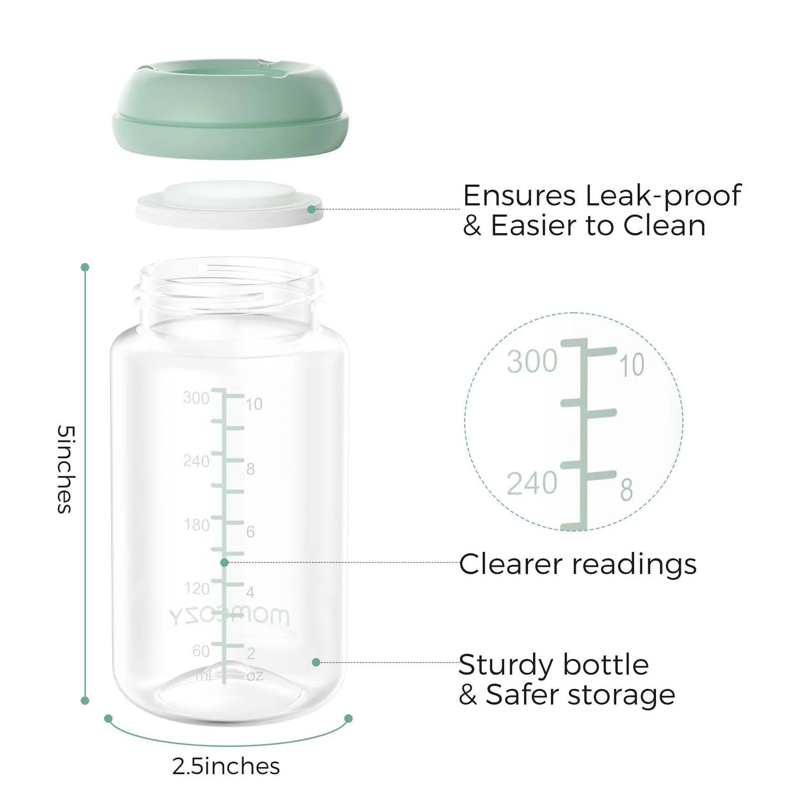 Momcozy Natural Baby Bottles, Wide-Neck, BPA Free Breast Milk Container