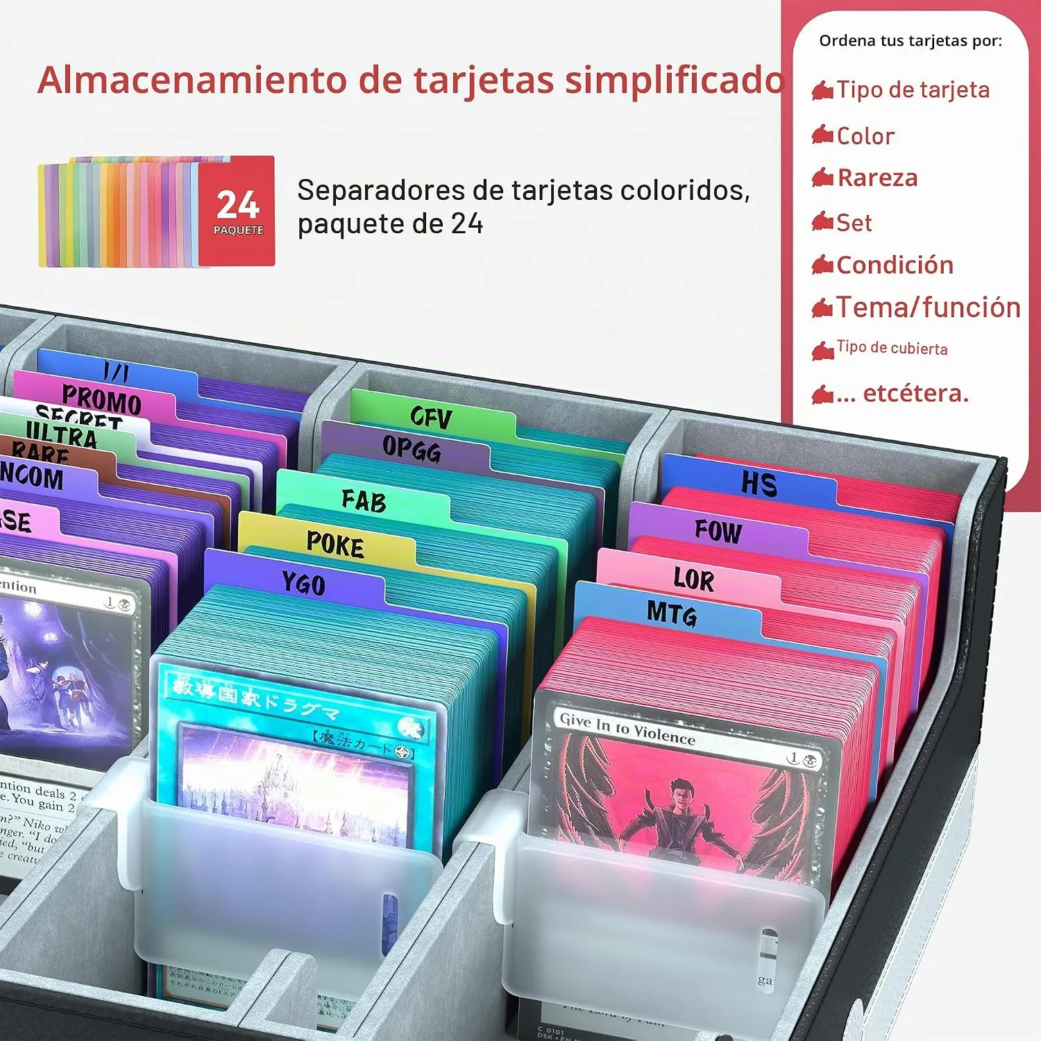 Entumo Caja Organizadora de Cartas 4 Filas 3200 Cartas miniatura 4