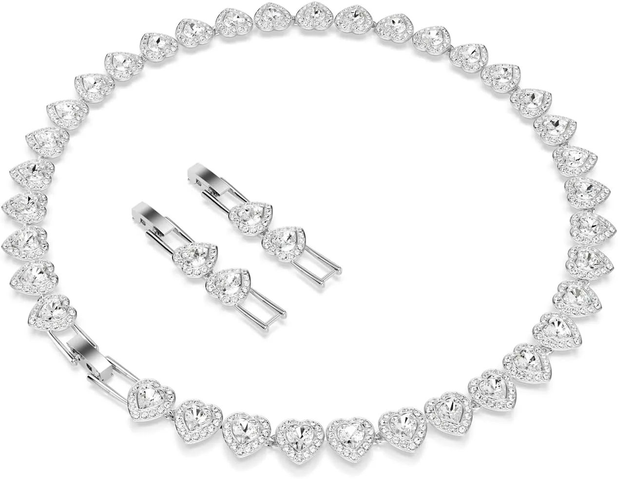 Collar Swarovski Ariana Grande Corazones de Cristal Banado en Rodio Blanco miniatura 4