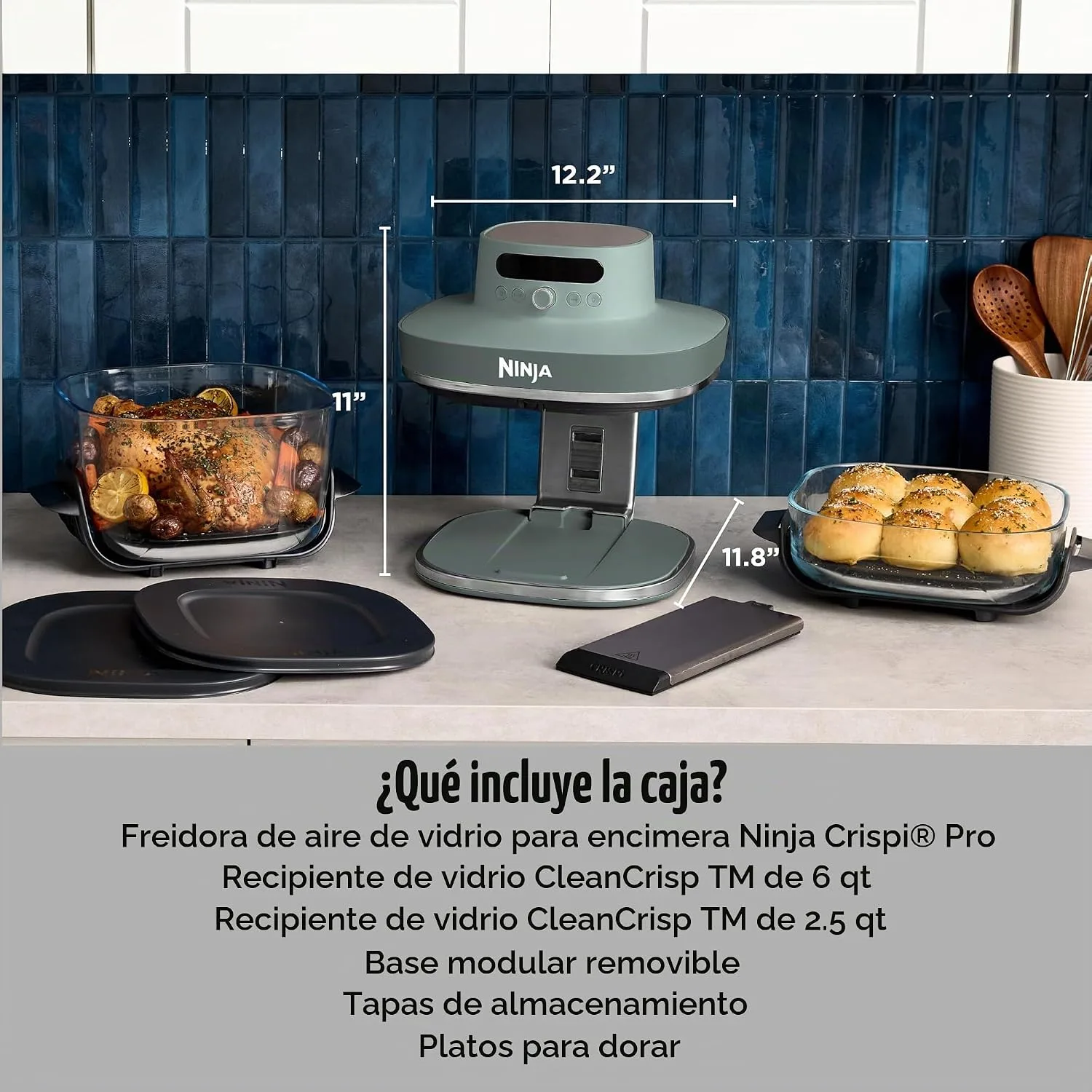 Ninja Crispi Pro Freidora de Aire de Vidrio 6 en 1 1800 W AS101DG miniatura 2