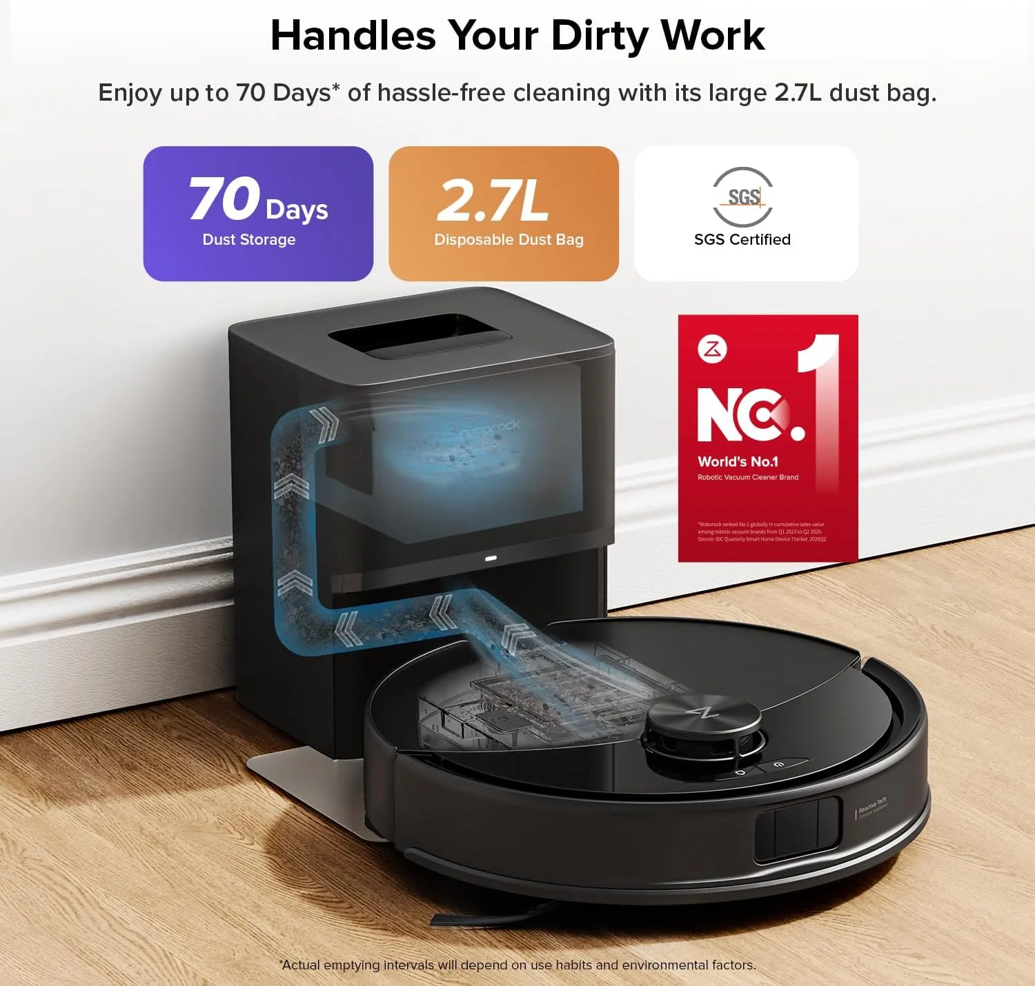 Roborock Q10 S5+ Robot Aspiradora y Trapeadora 10000 Pa con Base de Autovaciado miniatura 2