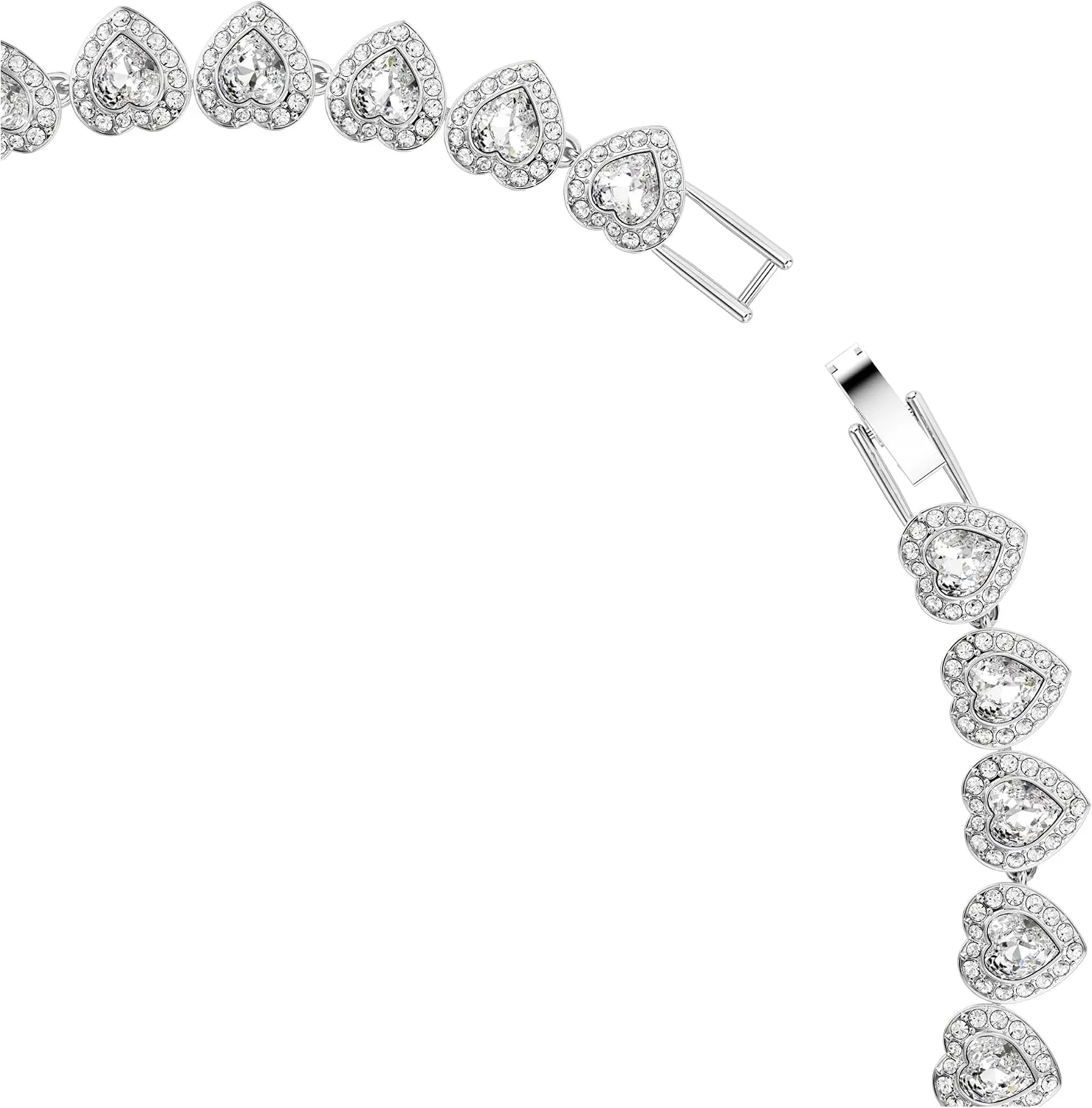 Collar Swarovski Ariana Grande Corazones de Cristal Banado en Rodio Blanco miniatura 2