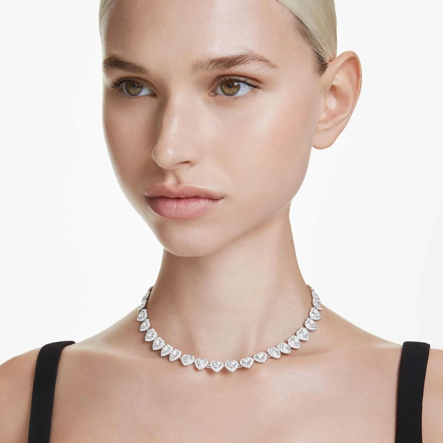 Collar Swarovski Ariana Grande Corazones de Cristal Banado en Rodio Blanco miniatura 5