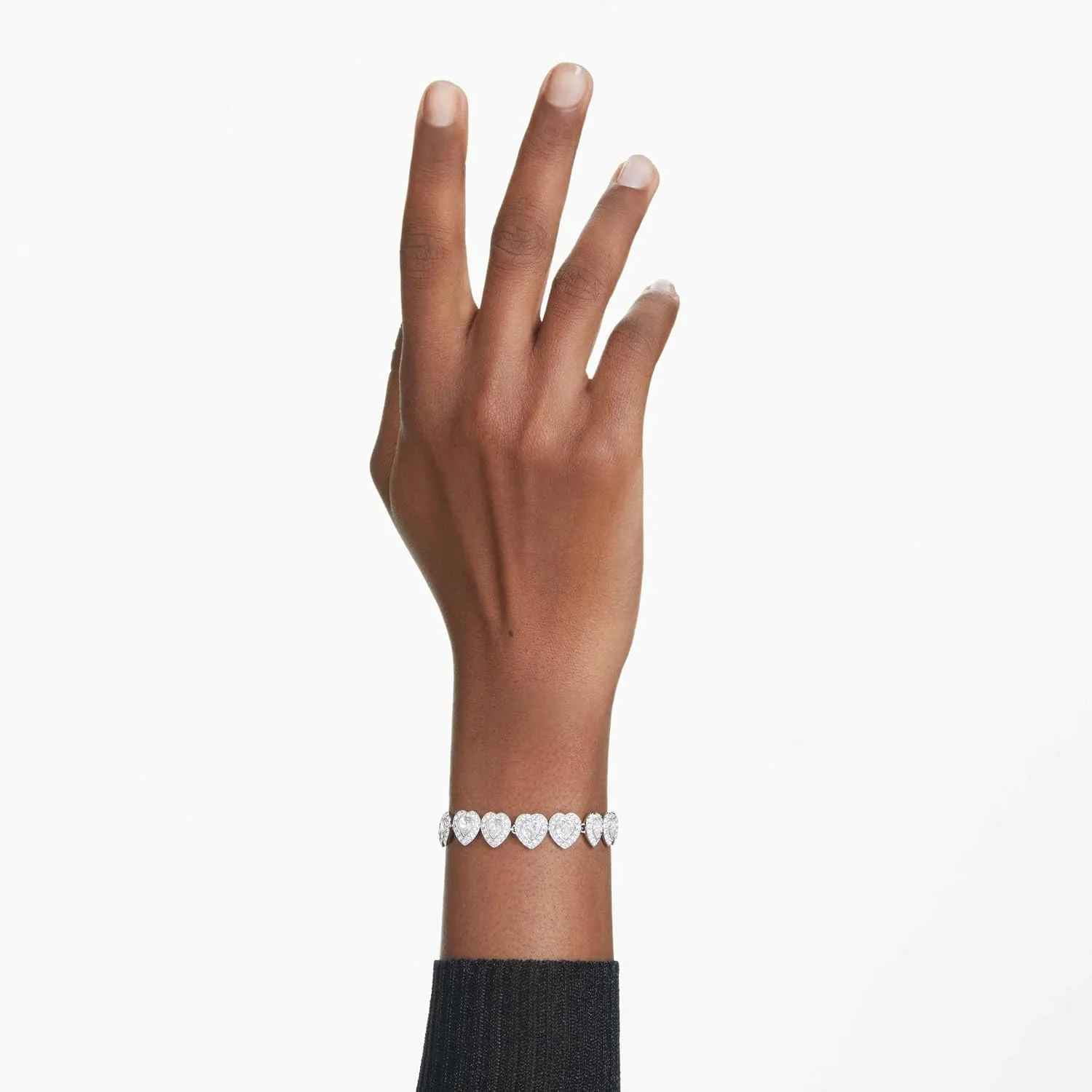 Pulsera Swarovski Ariana Grande Corazones de Cristal Banada en Rodio Blanco miniatura 6