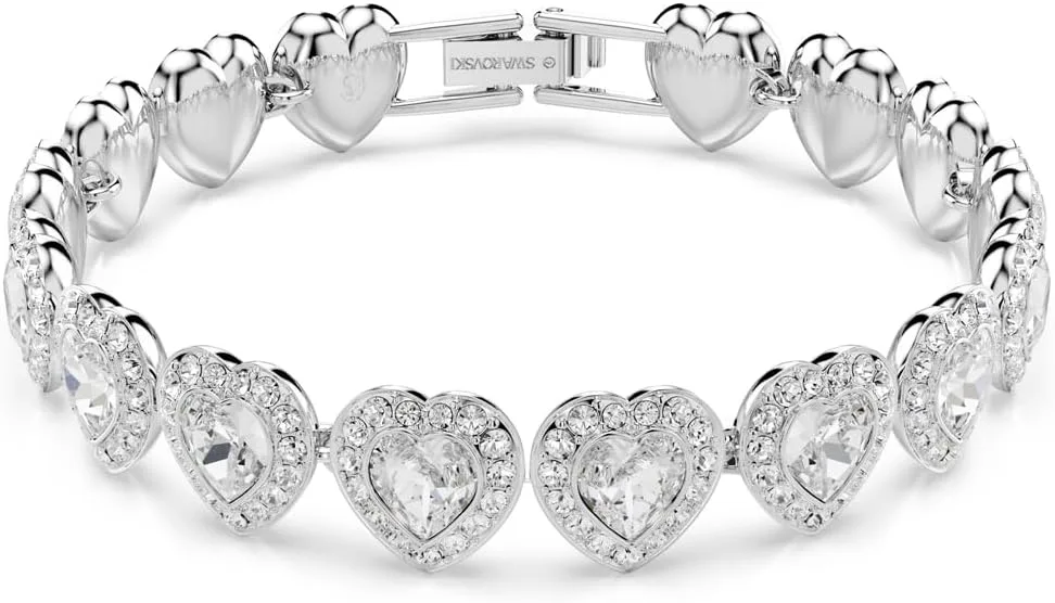 Pulsera Swarovski Ariana Grande Corazones de Cristal Banada en Rodio Blanco miniatura 1