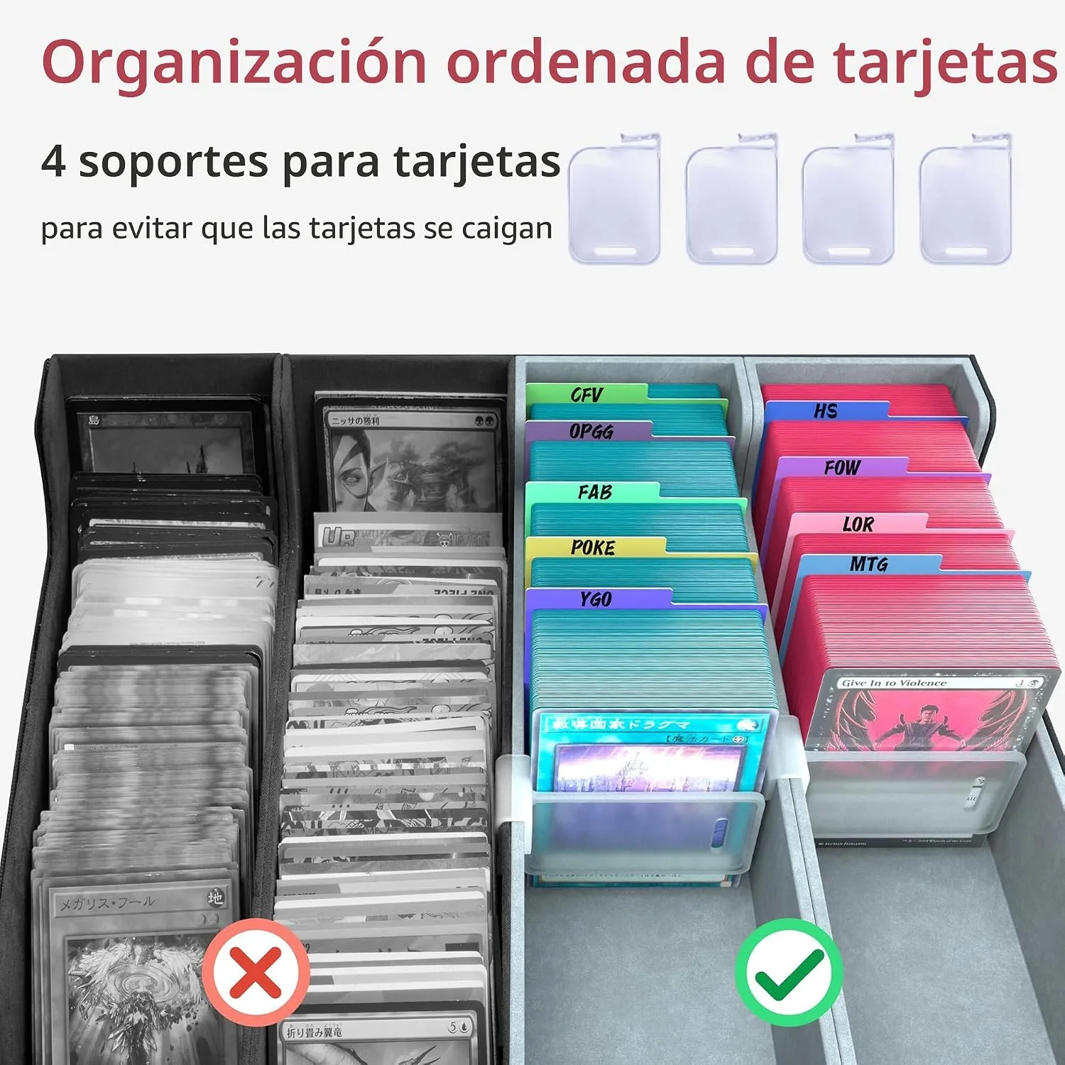 Entumo Caja Organizadora de Cartas 4 Filas 3200 Cartas miniatura 5