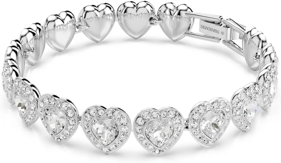 Pulsera Swarovski Ariana Grande Corazones de Cristal Banada en Rodio Blanco miniatura 2