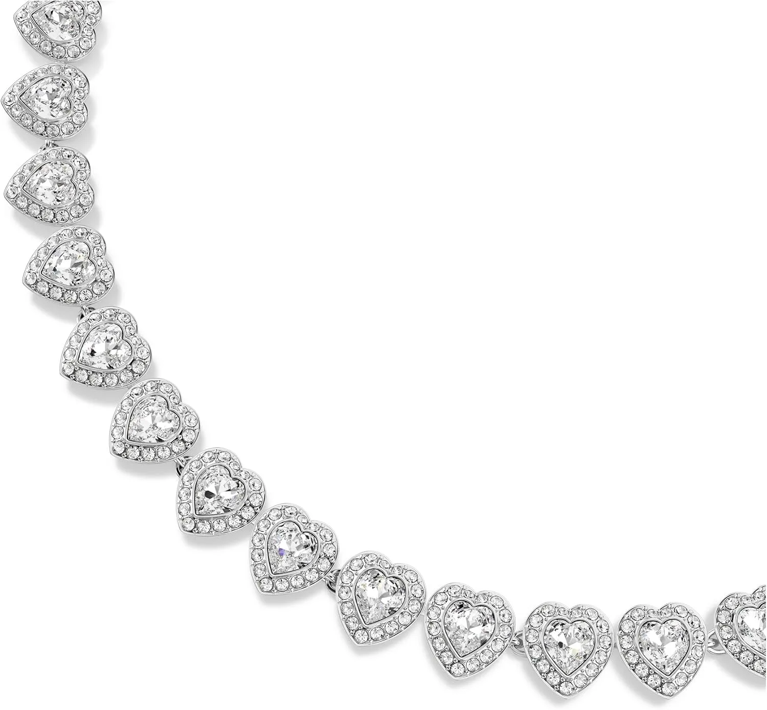 Collar Swarovski Ariana Grande Corazones de Cristal Banado en Rodio Blanco miniatura 3