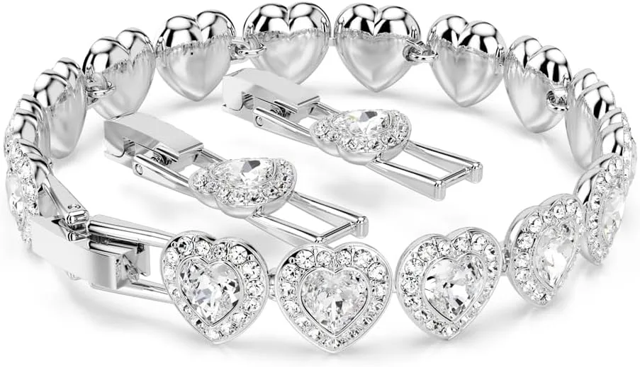 Pulsera Swarovski Ariana Grande Corazones de Cristal Banada en Rodio Blanco miniatura 5