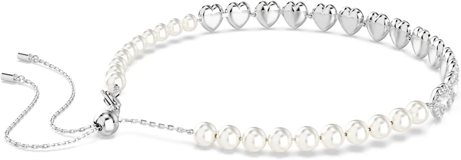 Choker Swarovski Ariana Grande con Perlas de Cristal y Corazones Banado en Rodio miniatura 5