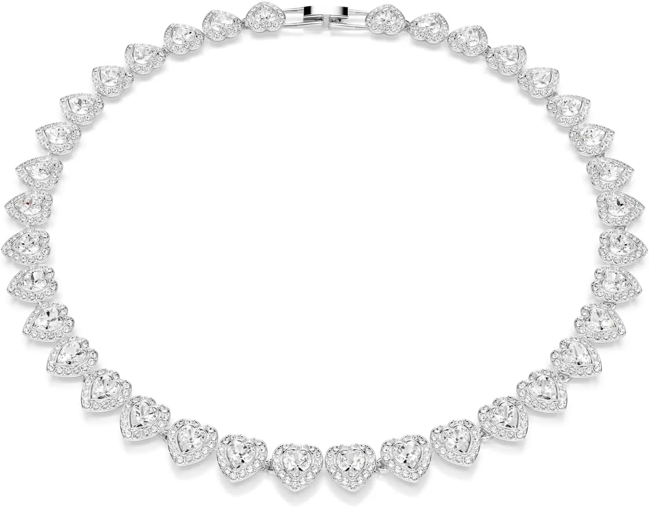 Collar Swarovski Ariana Grande Corazones de Cristal Banado en Rodio Blanco miniatura 1